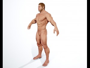 realistic muscular man 3D 모델