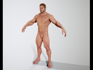 realistic muscular man 3D 모델