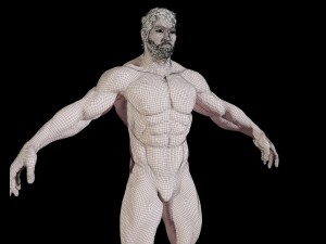 realistic muscular man 3D 모델