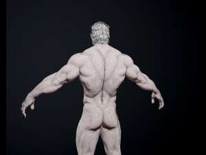 realistic muscular man 3D 모델