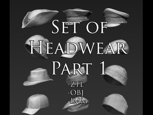 set of headwear part 1 Model 3D
