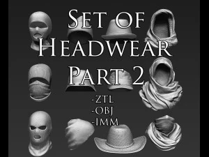 हेडवियर का सेट भाग 2 3D मॉडल