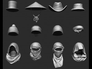 set of headwear part 3 3D 模型