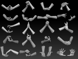 3d printable female hands 20 poses pack 3D Модель