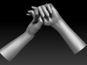 3d printable female hands 20 poses pack 3D Model
