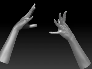 3d printable female hands 20 poses pack 3D Model
