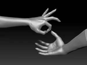 3d printable female hands 20 poses pack 3D Model