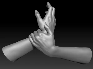 3d printable female hands 20 poses pack 3D Model