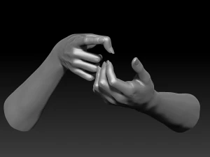 3d printable female hands 20 poses pack 3D Model