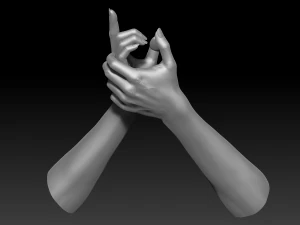 3d printable female hands 20 poses pack 3D Model