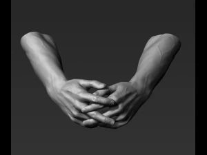3d printable male hands 20 poses pack 3D Model