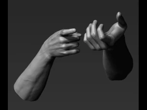 3d printable male hands 20 poses pack 3D Model