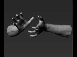 3d printable male hands 20 poses pack 3D Model