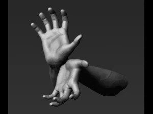 3d printable male hands 20 poses pack 3D Model