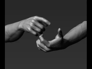 3d printable male hands 20 poses pack 3D Model