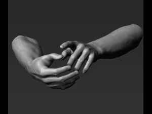 3d printable male hands 20 poses pack 3D Model