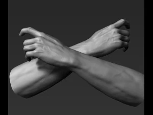 3d printable male hands 20 poses pack 3D Model