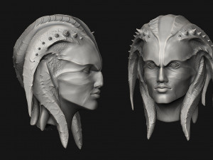 12 aliens heads Model 3D