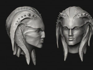 12 aliens heads 3D Model