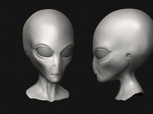 12 aliens heads Model 3D