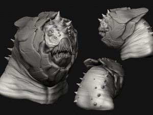 12 aliens heads Model 3D