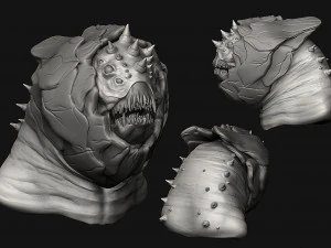 12 aliens heads 3D Model