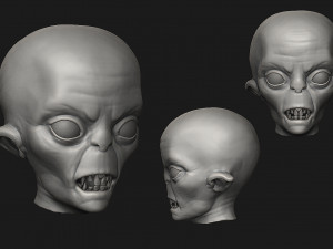 12 aliens heads Model 3D