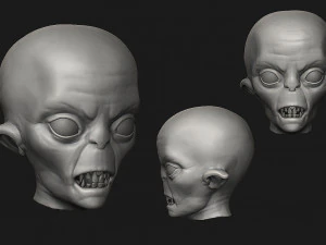 12 aliens heads 3D Model