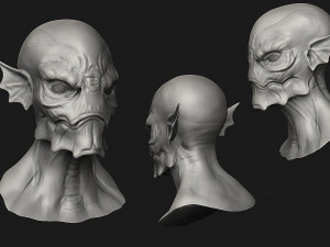 12 aliens heads Model 3D