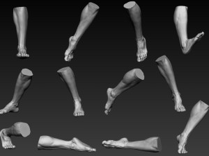 12 male feet Modelo 3D