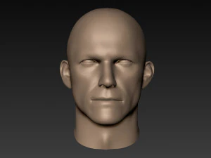 12 male heads 3D Model