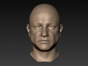 12 male heads 3D Model