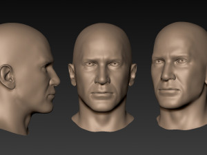 12 male heads 3D Model