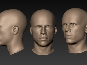 12 male heads 3D Model