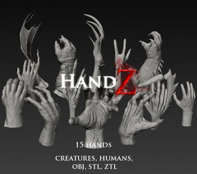 handz 3D 模型 .c4d .max .obj .3ds .fbx .stl .blend