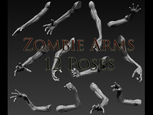 12 zombie arms 3D Model