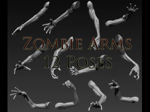 12 bra&ccedil;os de zumbi Modelo 3D