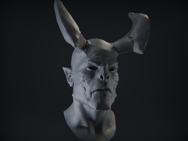 demon head sculpt 01 3D Model .c4d .max .obj .3ds .fbx .stl .blend 