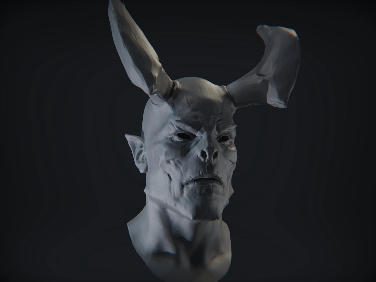 скульптура голови демона 01 3D Модель .c4d .max .obj .3ds .fbx .stl .blend 
