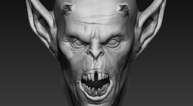 demon head sculpt 02 3D Model .c4d .max .obj .3ds .fbx .stl .blend 
