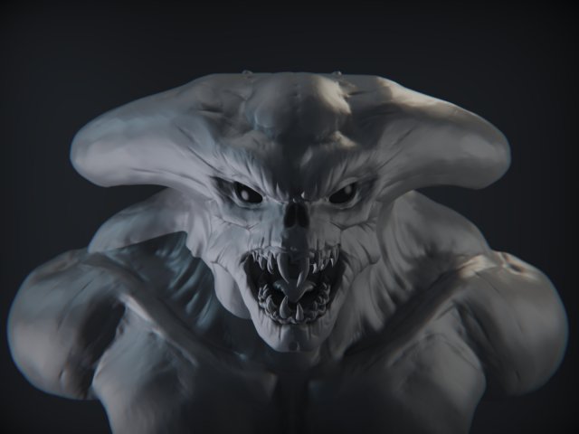 demon head sculpt 03 Modelo 3D .c4d .max .obj .3ds .fbx .stl .blend 