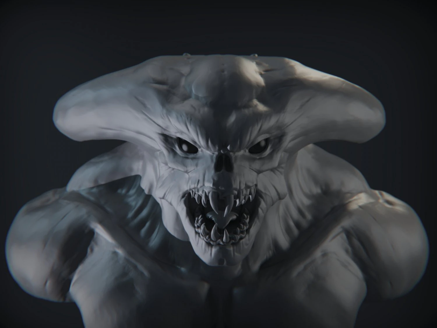 demon head sculpt 03 3D Model .c4d .max .obj .3ds .fbx .stl .blend 