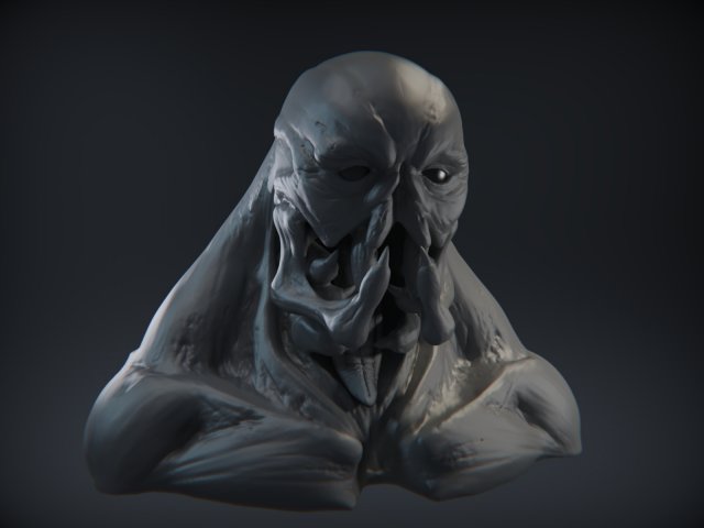 demon head sculpt 04 3D Model .c4d .max .obj .3ds .fbx .stl .blend 