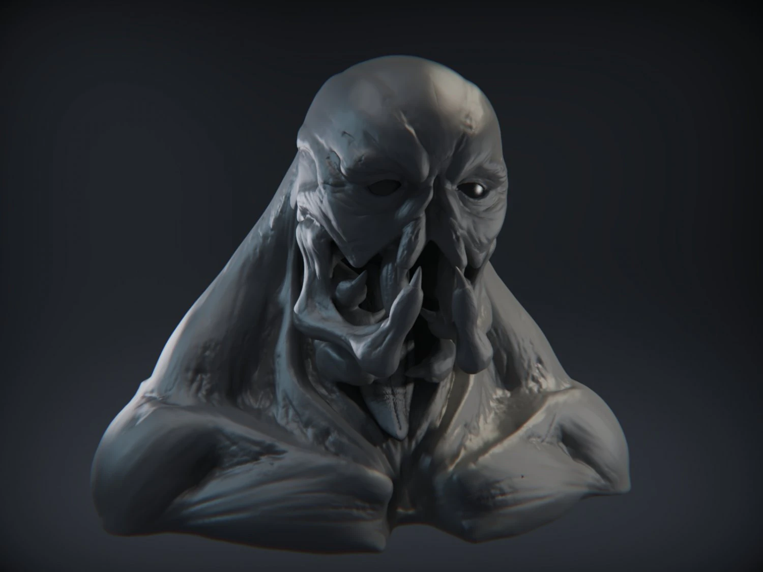 demon head sculpt 04 3D Model .c4d .max .obj .3ds .fbx .stl .blend 