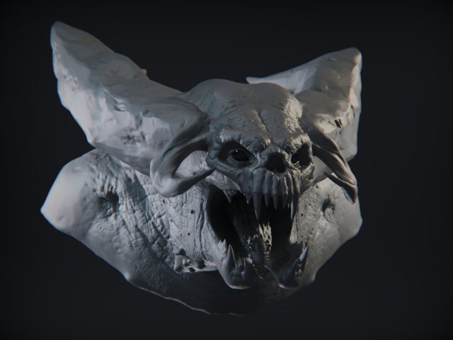 demon head sculpt 05 3D 模型 .c4d .max .obj .3ds .fbx .stl .blend 