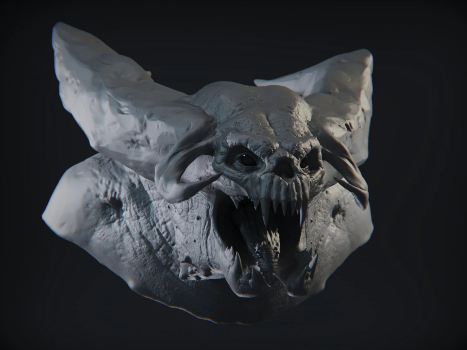 demon head sculpt 05 3D Model .c4d .max .obj .3ds .fbx .stl .blend 