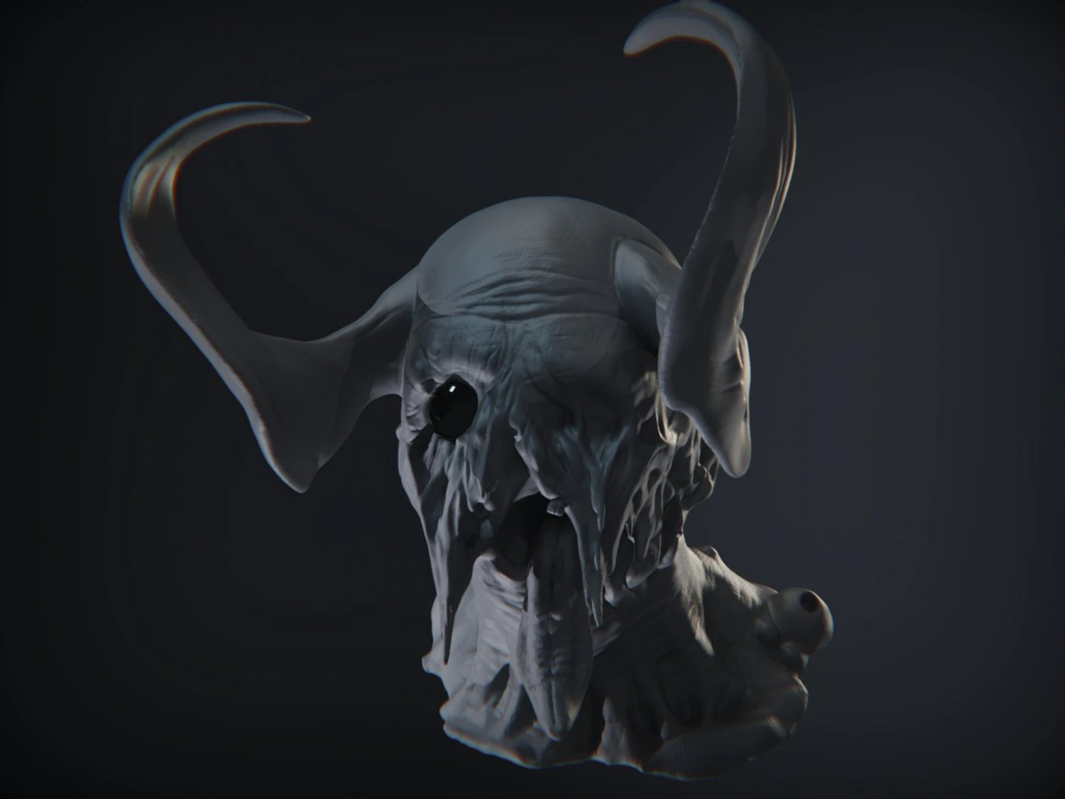 demon head sculpt 07 3D Model .c4d .max .obj .3ds .fbx .stl .blend 