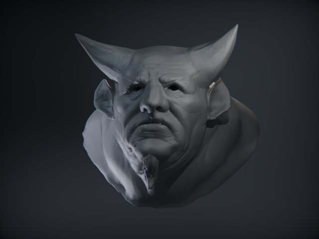 demon head sculpt 08 3D Model .c4d .max .obj .3ds .fbx .stl .blend 