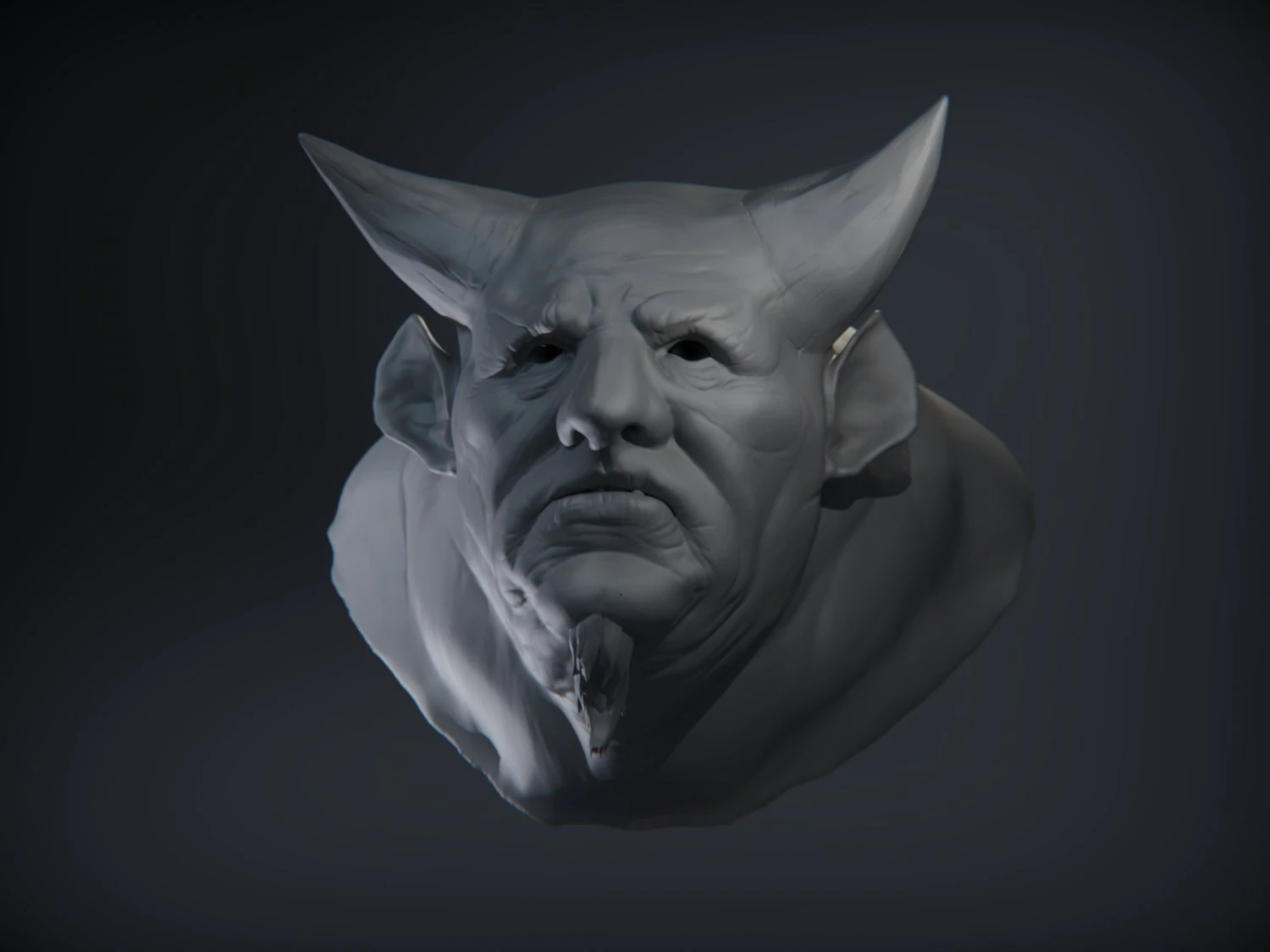 demon head sculpt 08 3D Model .c4d .max .obj .3ds .fbx .stl .blend 