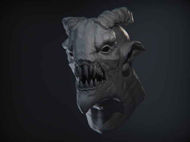demon head sculpt 09 3D Model .c4d .max .obj .3ds .fbx .stl .blend 